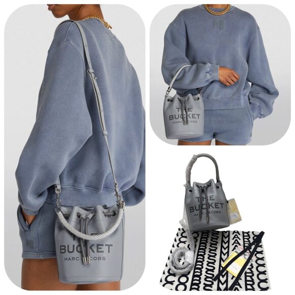 Marc Jacobs Handbags - NWT MARC JACOBS Leather Bucket Bag In Wolf Grey